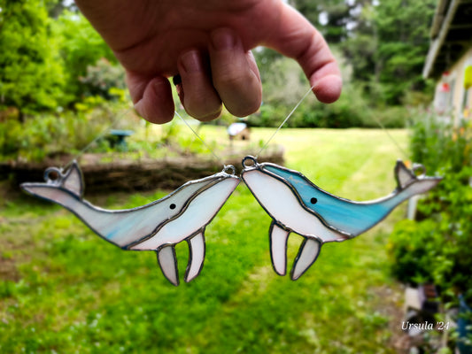 Blue Whale, Stained Glass suncatcher