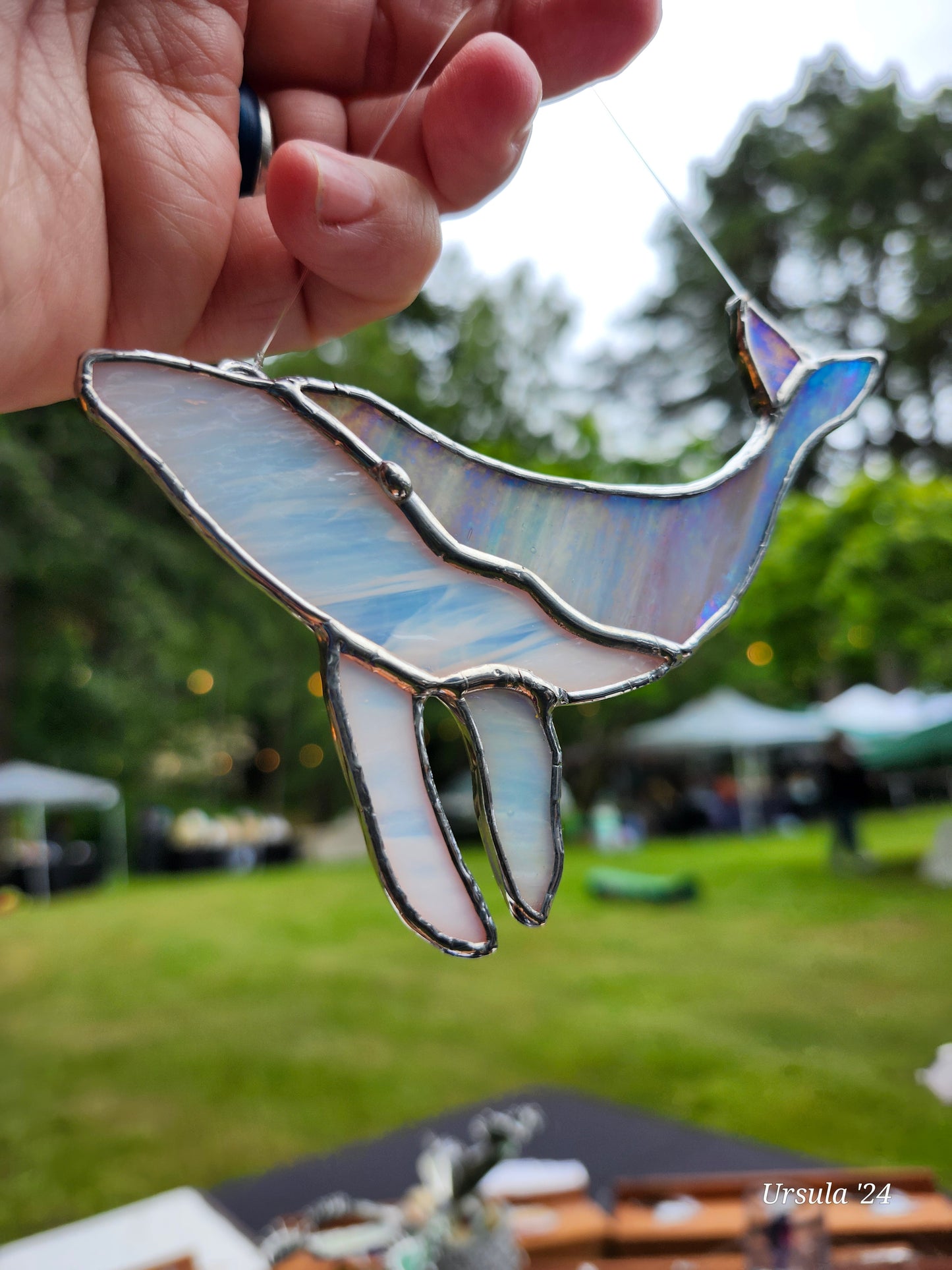 Blue Whale, Stained Glass suncatcher