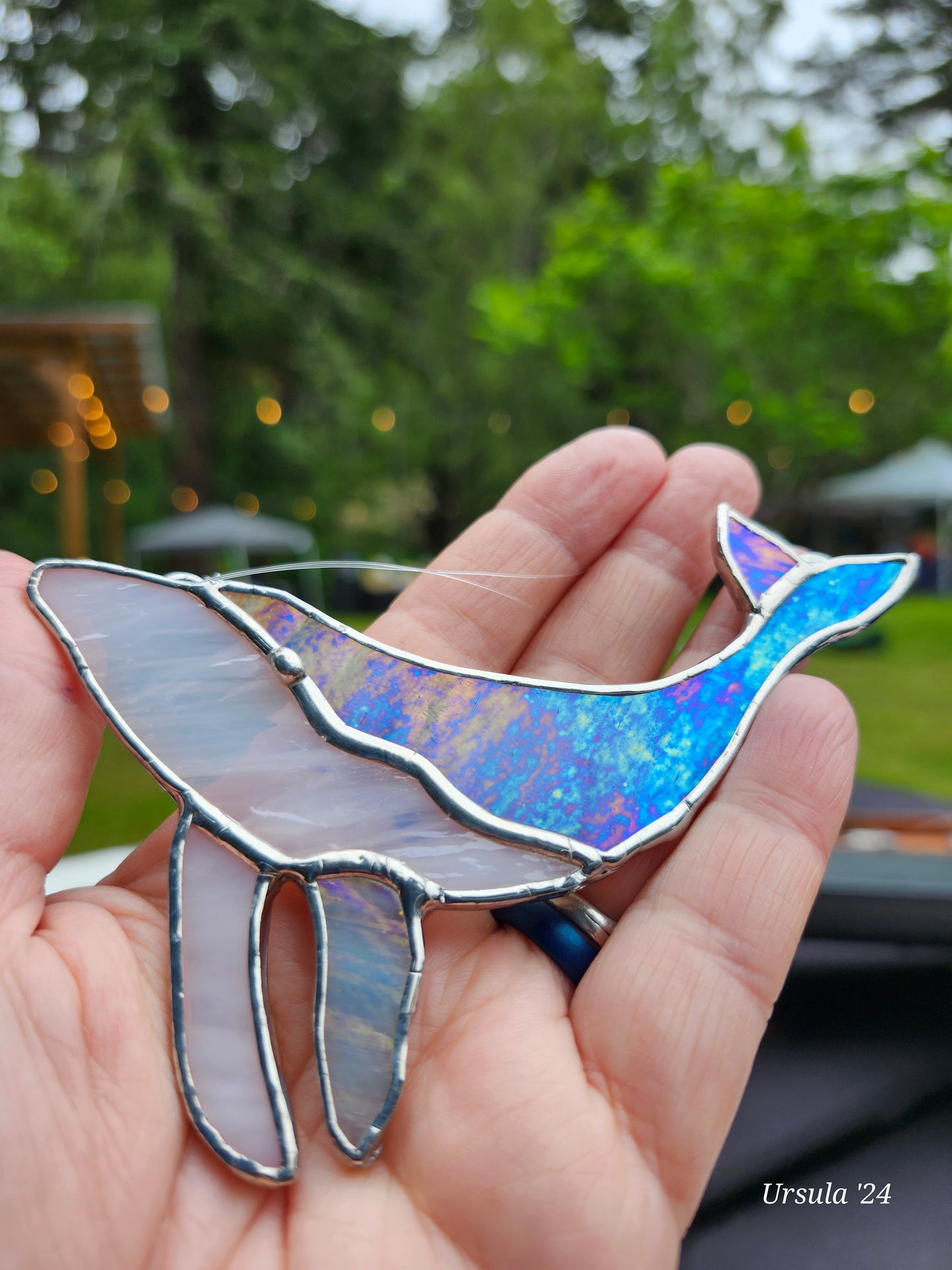 Blue Whale, Stained Glass suncatcher