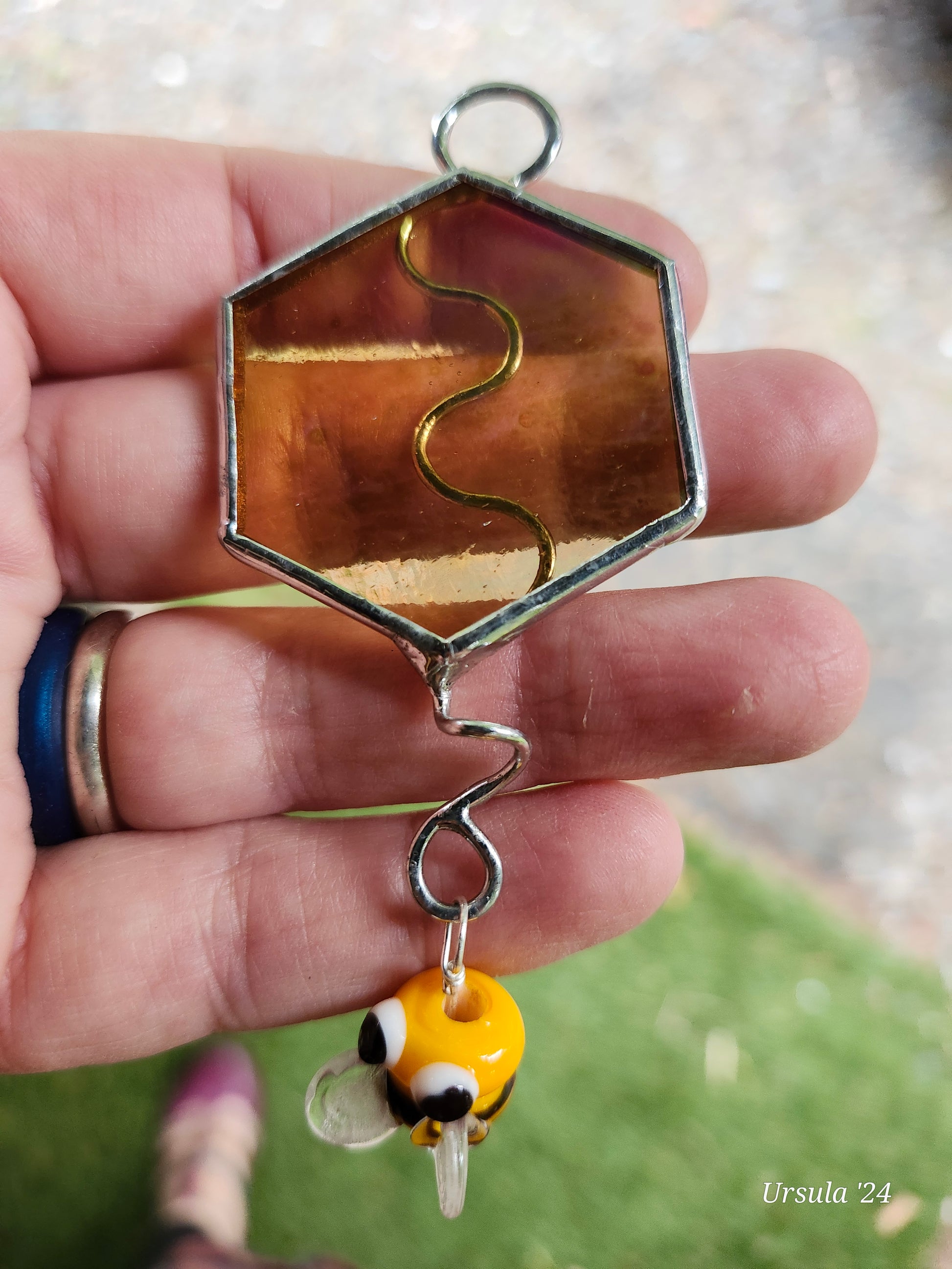 My bee theme sun catcher is complete My bee theme sun catcher is complete