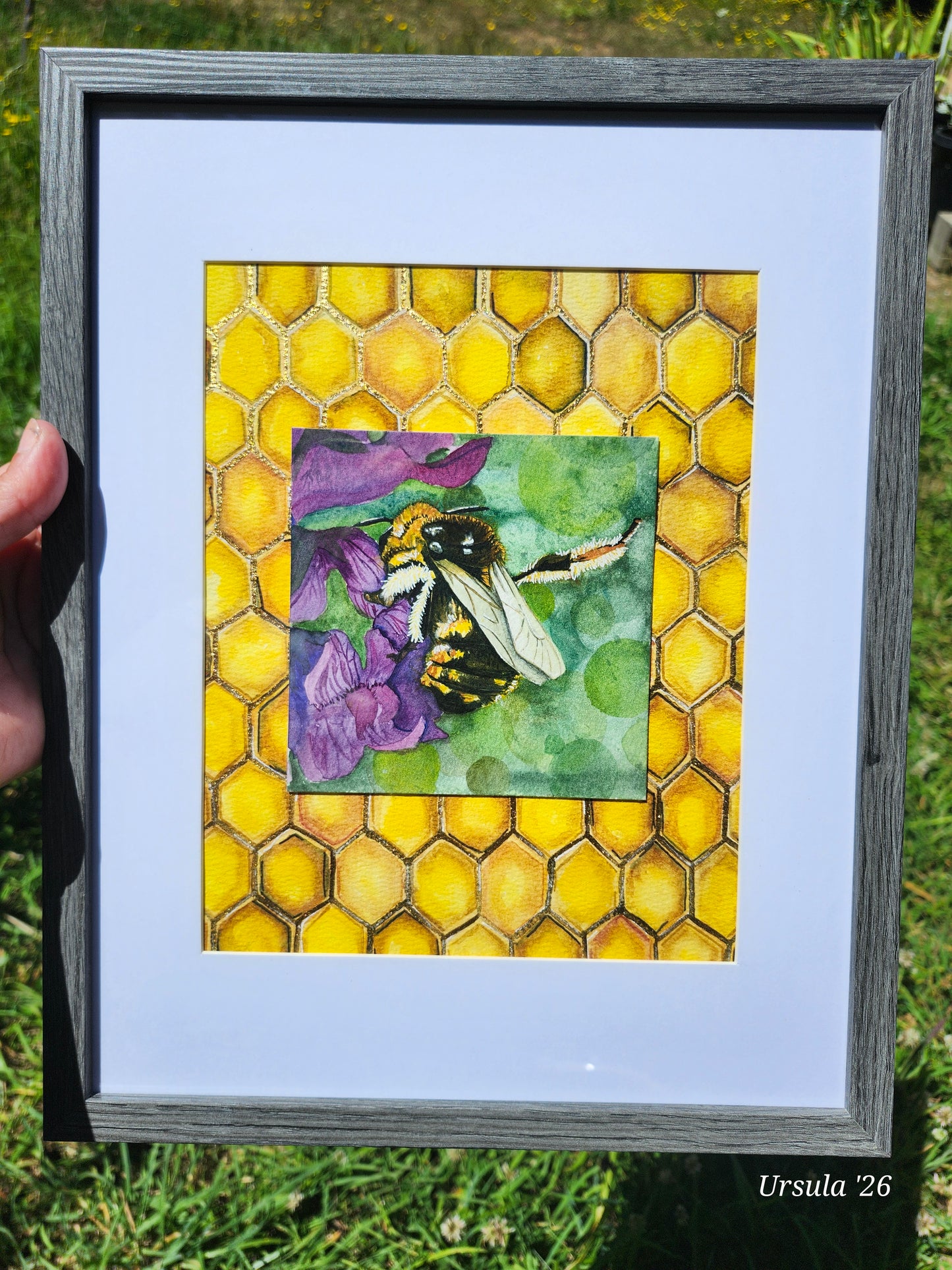 Wool Carder Bee, Original watercolor (8x10 print)