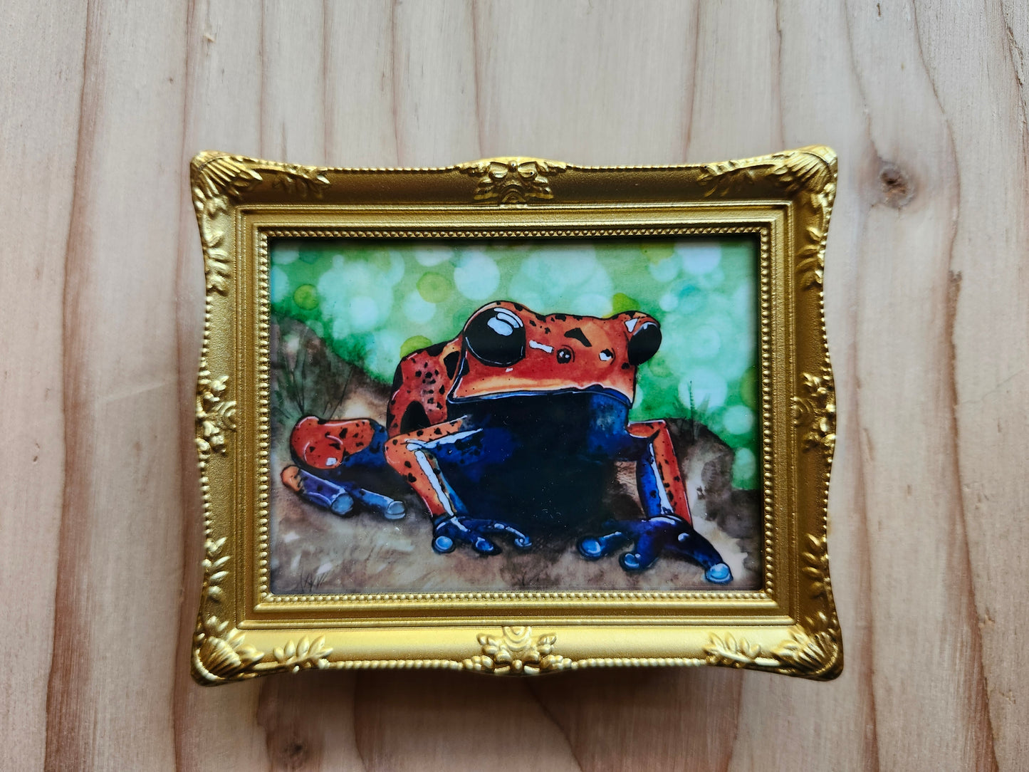 Frog Mini Framed Magnet pack, Set of 3 Original Watercolor Prints