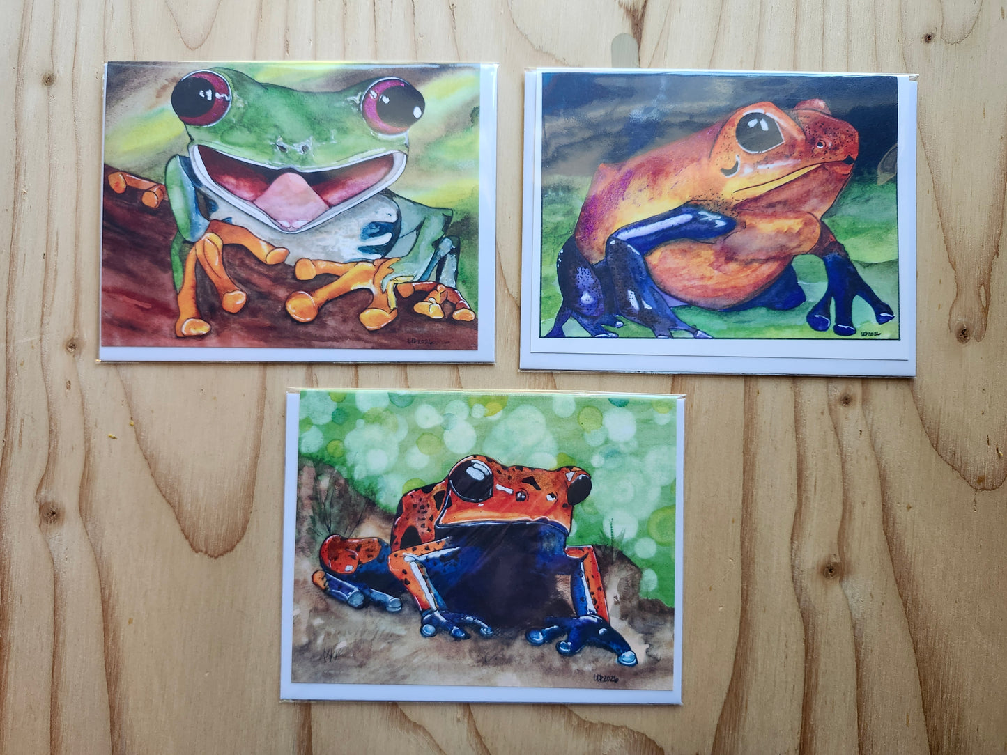 Frog Greeting Card pack, Original Watercolor (4x6 with envelopes)