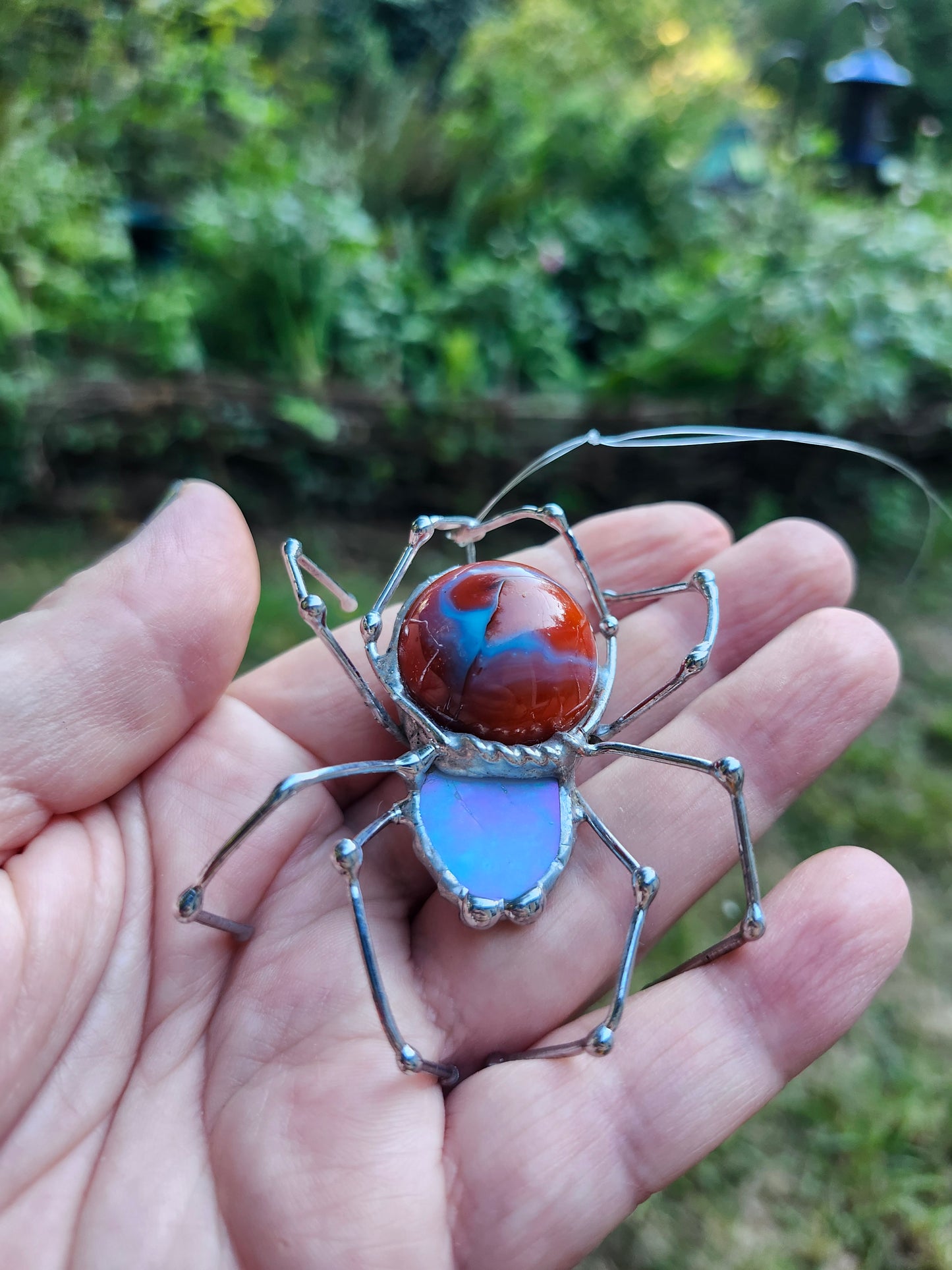 Spider: prism, labradorite, marble, agate