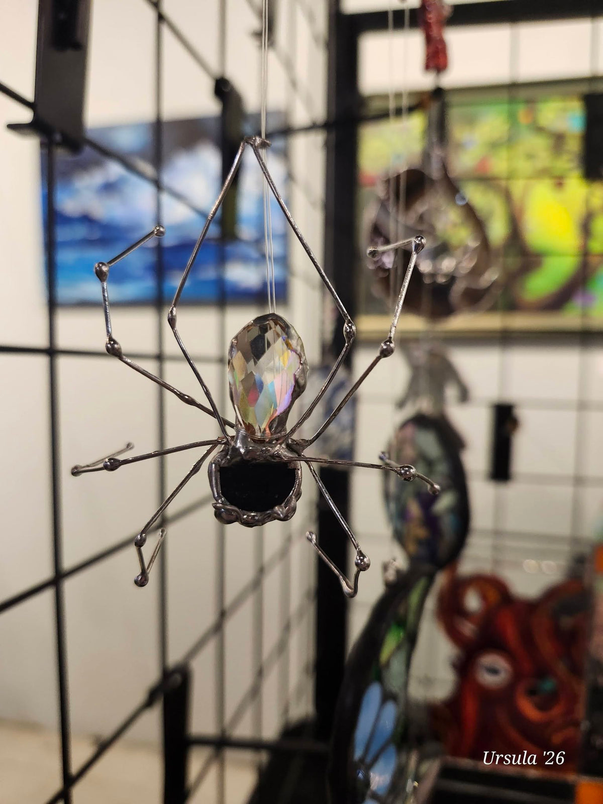 Spider: prism, labradorite, marble, agate